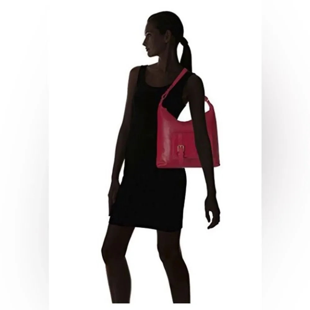 Fossil Women's Cleo Leather Hobo Shoulder Bag in Red Velvet